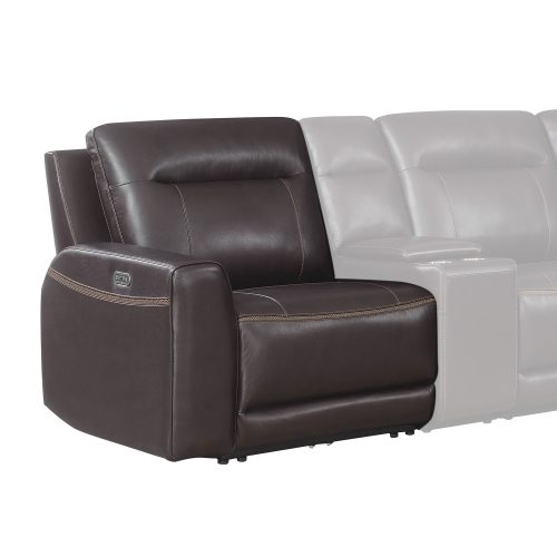 DONCELLA SECTIONAL DUAL-POWER LEATHER LAF RECLINER