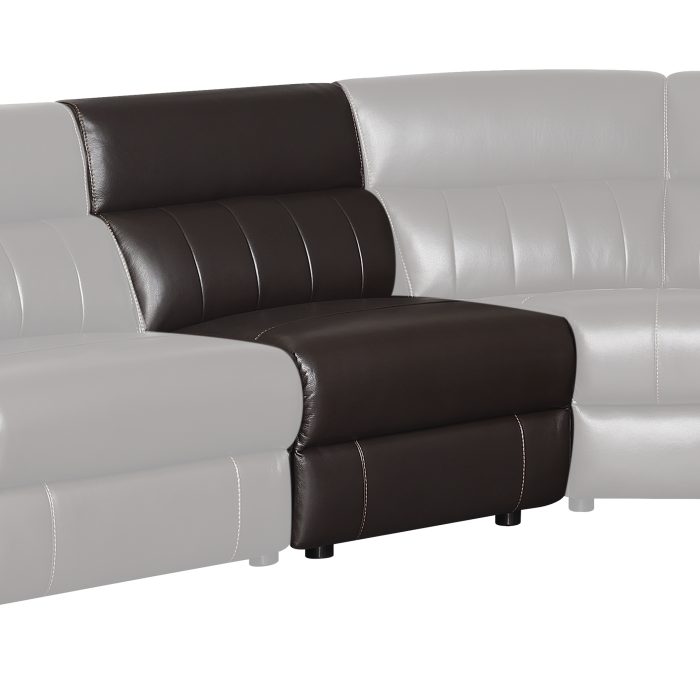 NARA SECTIONAL LEATHER ARMLESS CHAIR