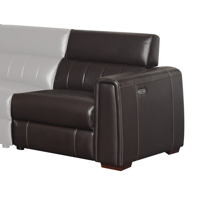 DONCELLA SECTIONAL DUAL-POWER LEATHER RAF RECLINER