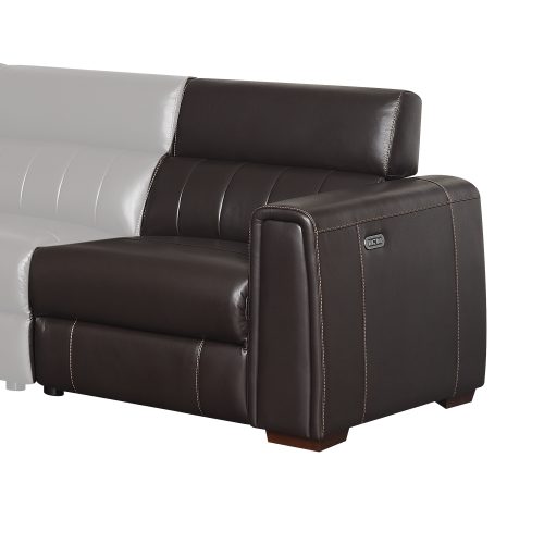 NARA SECTIONAL DUAL-POWER LEATHER RAF RECLINER