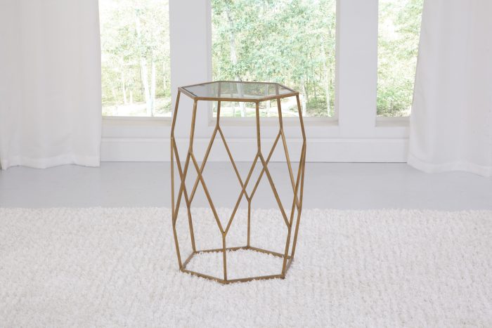 ROXY HEXAGONAL CLEAR CHAIRSIDE END GLASS TOP