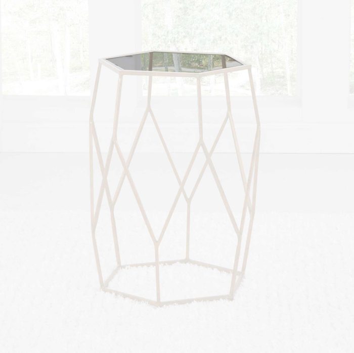 ROXY HEXAGONAL CLEAR CHAIRSIDE END GLASS TOP