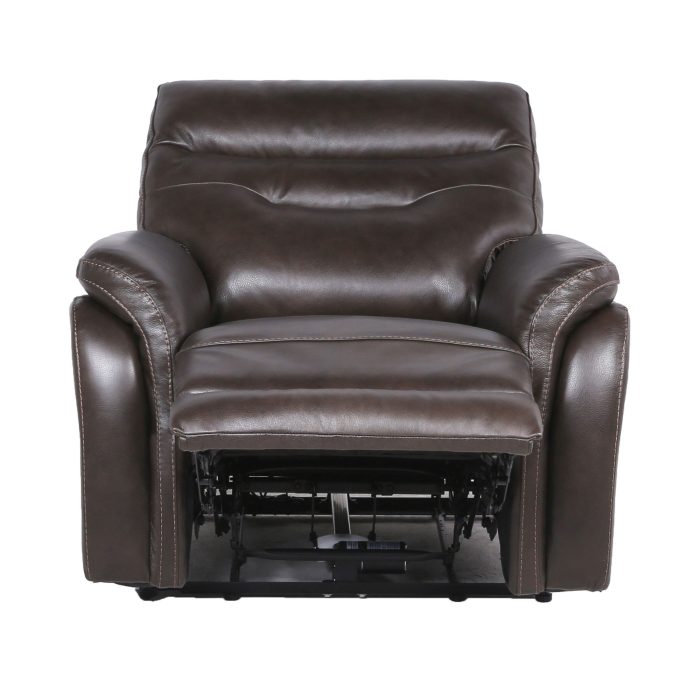 FORTUNA 3-PIECE LEATHER DUAL-RECLINING SET, COFFEE