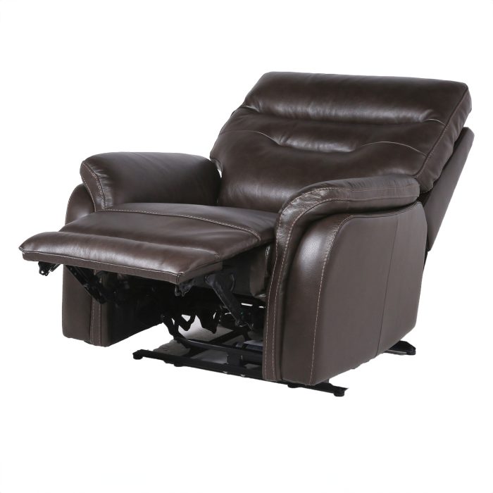 FORTUNA 3-PIECE LEATHER DUAL-RECLINING SET, COFFEE