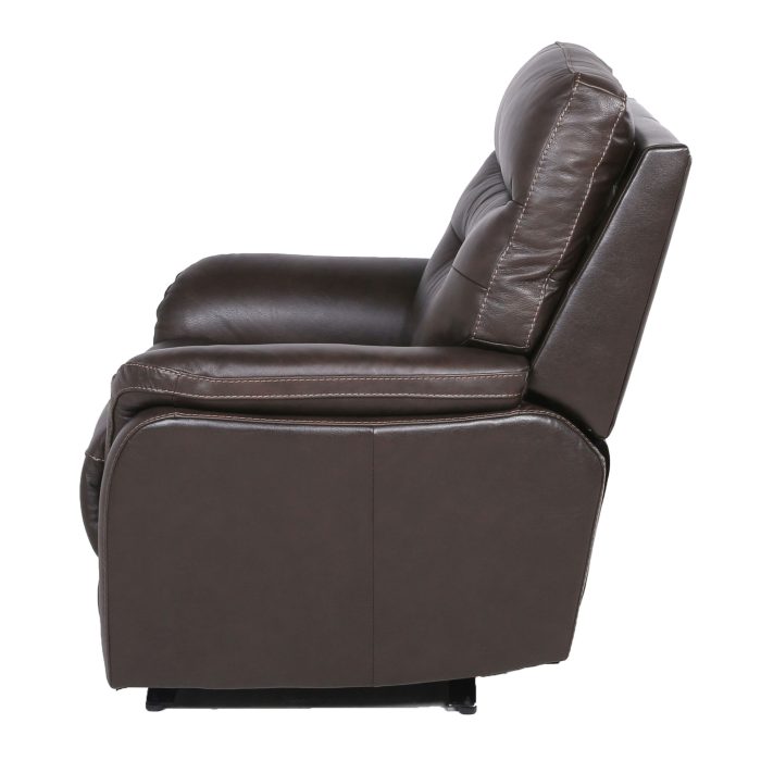 FORTUNA 3-PIECE LEATHER DUAL-RECLINING SET, COFFEE