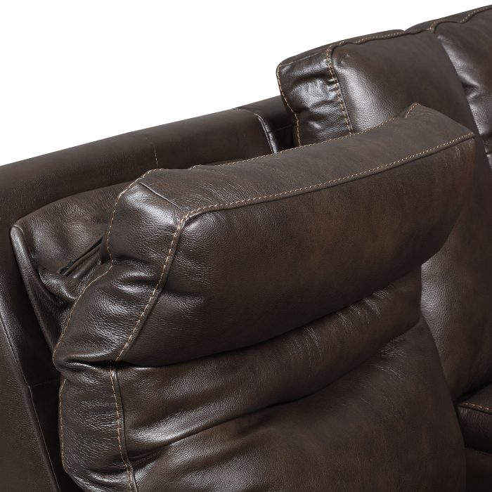 FORTUNA 3-PIECE LEATHER DUAL-RECLINING SET, COFFEE