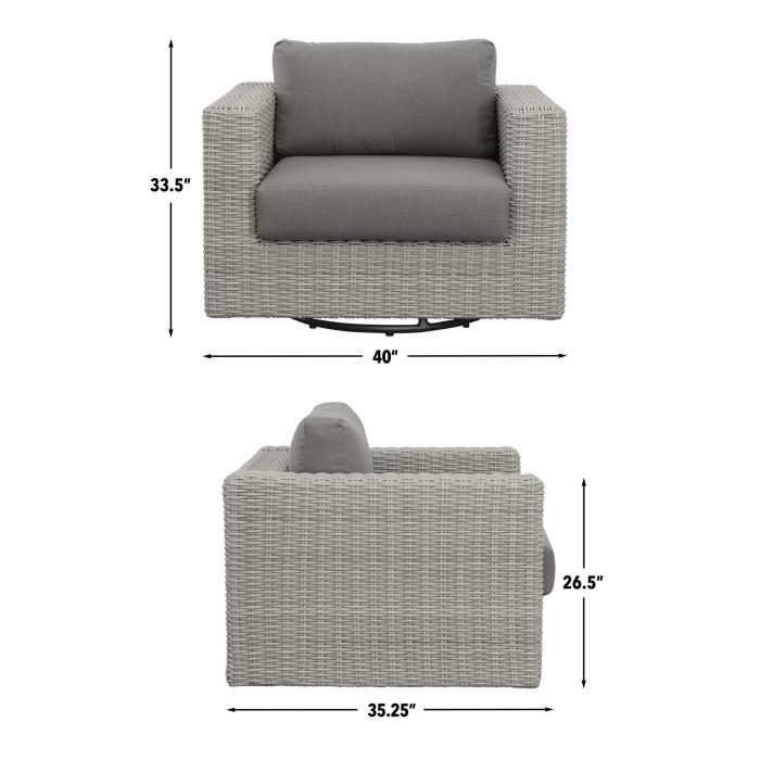 BLAKLEY SWIVEL CHAIR W/ .5 ROUND WICKER - Image 7
