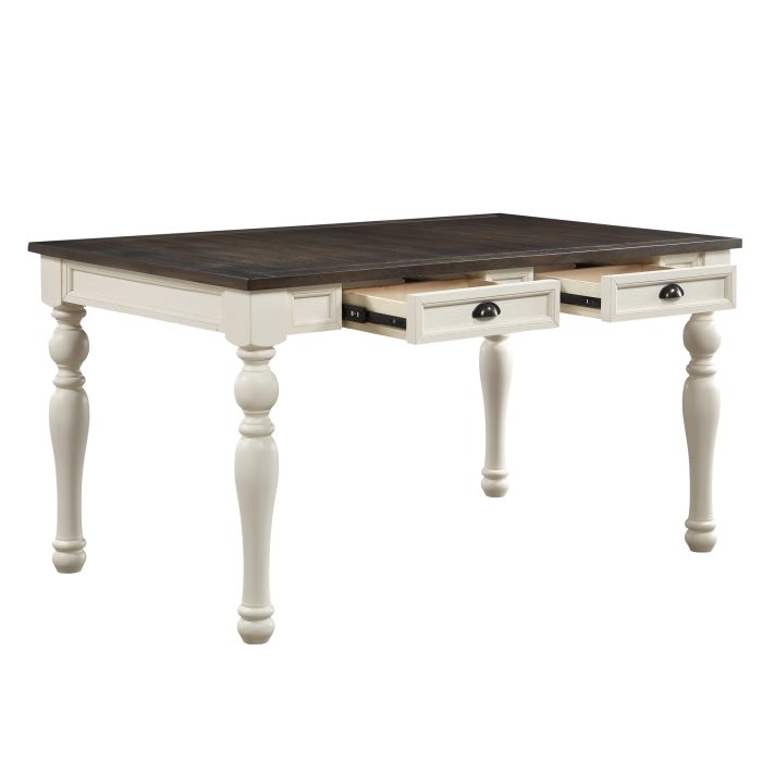 JOANNA 59.5" 4-DRAWER TWO-TONE FARMHOUSE TABLE - Image 6
