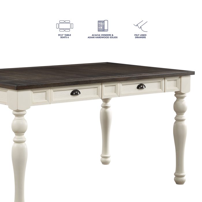 JOANNA 6-PIECE DINING SET WITH 4 WORKING DRAWERS - Image 11