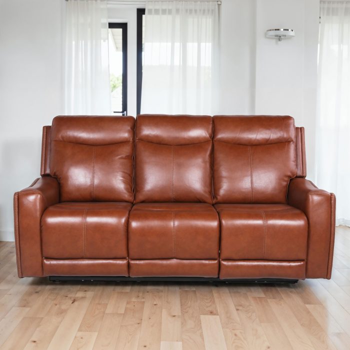 NATALIA LEATHER DUAL-POWER RECLINING SOFA, COACH