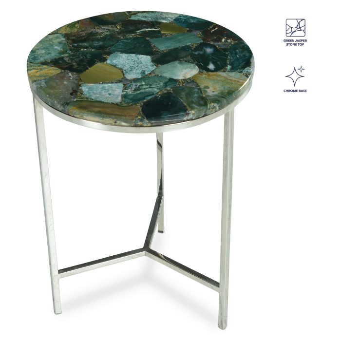 FOSTER GREEN JASPER TOP CHAIRSIDE TABLE - Image 2