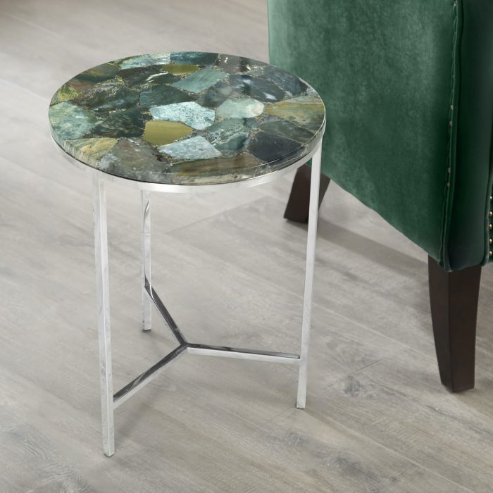 FOSTER GREEN JASPER TOP CHAIRSIDE TABLE