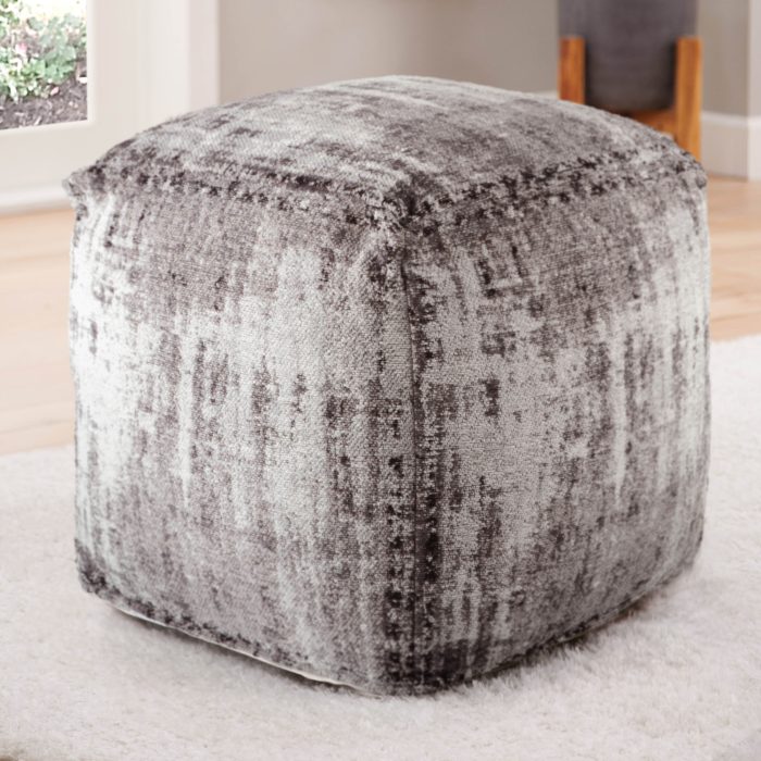 HAZEL HANDWOVEN SQUARE POUF