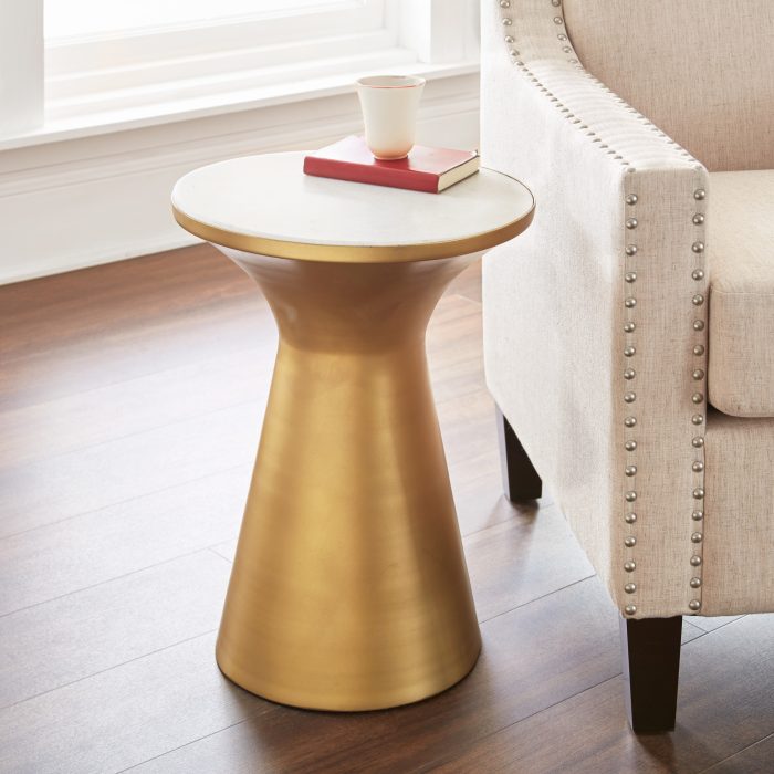 JAIPUR ROUND TABLE WITH MARBLE INLAY TOP