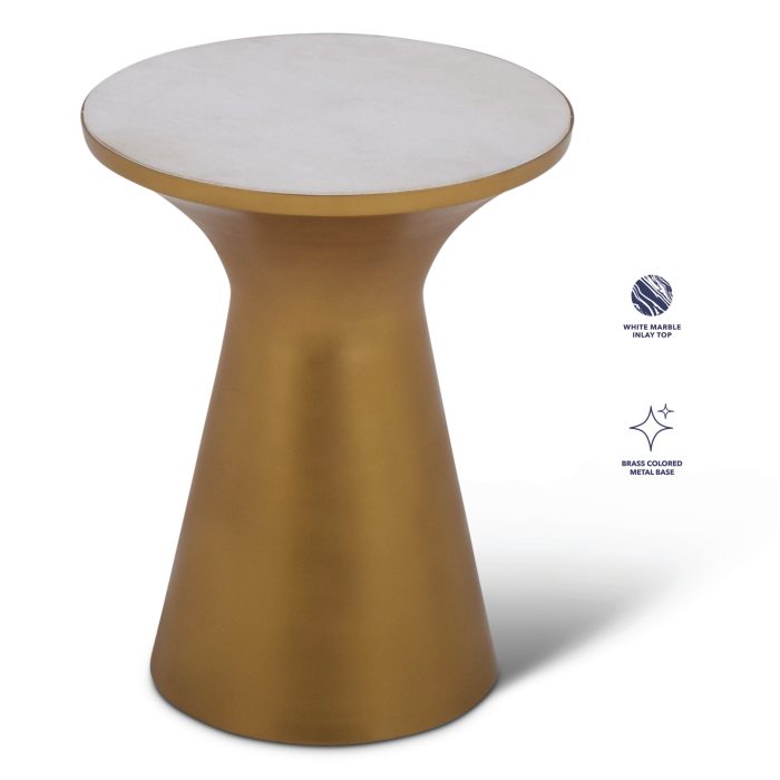 JAIPUR ROUND TABLE WITH MARBLE INLAY TOP - Image 3