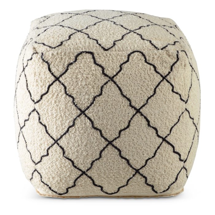 LATTICE HANDWOVEN SQUARE POUF - Image 4