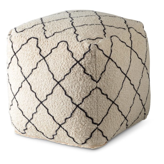 LATTICE HANDWOVEN SQUARE POUF - Image 3
