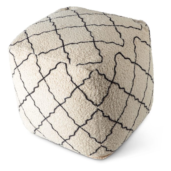 LATTICE HANDWOVEN SQUARE POUF - Image 2