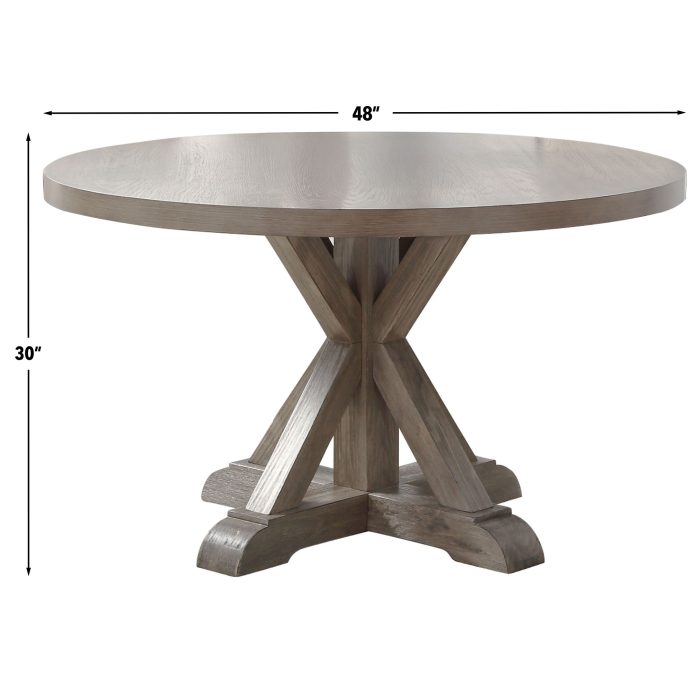 MOLLY 5 PIECE 48-INCH ROUND SET, WASHED GREY OAK FINISH - Image 10