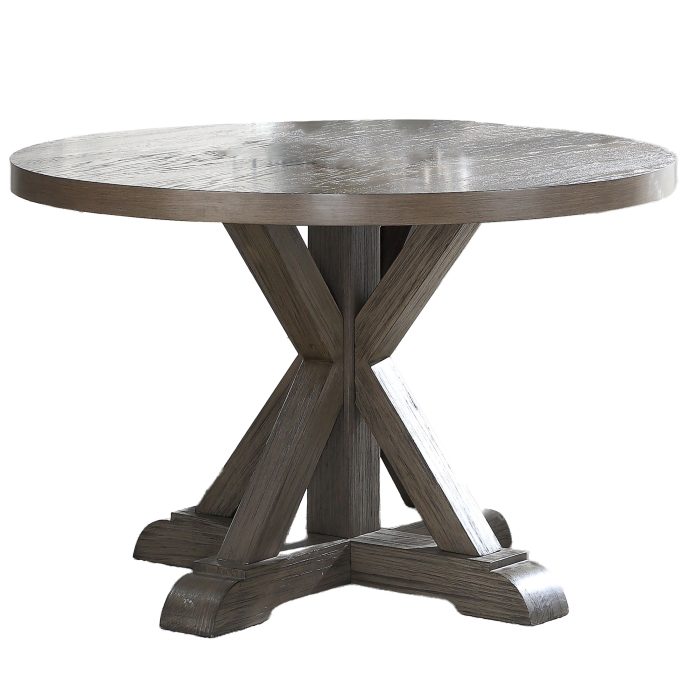 MOLLY 5 PIECE 48-INCH ROUND SET, WASHED GREY OAK FINISH - Image 3