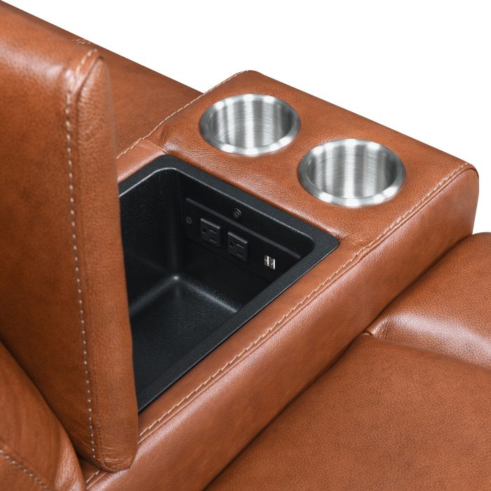 NATALIA COACH 3-PIECE DUAL-POWER LEATHER MOTION SET - Image 6