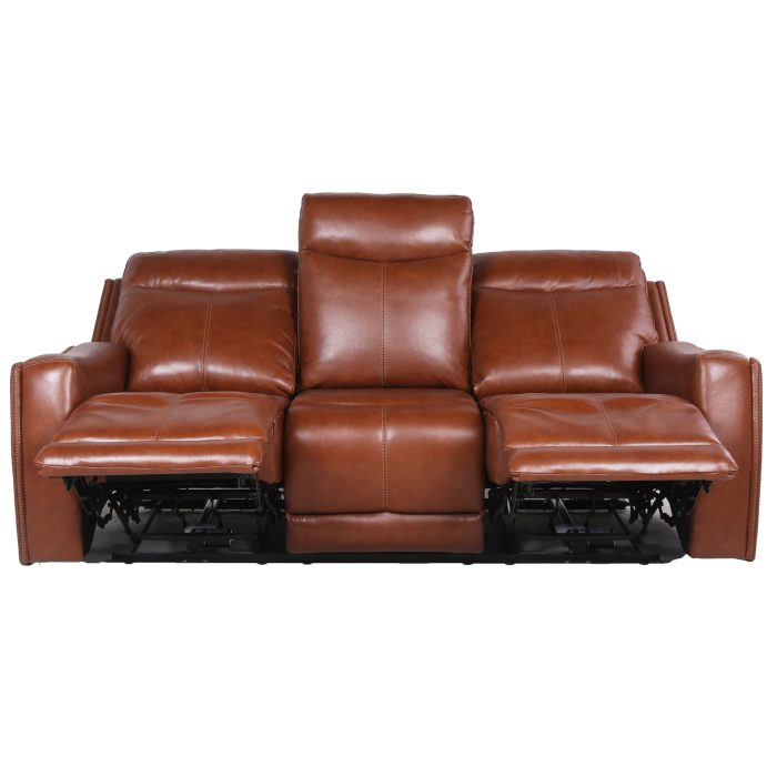 NATALIA COACH 3-PIECE DUAL-POWER LEATHER MOTION SET - Image 9