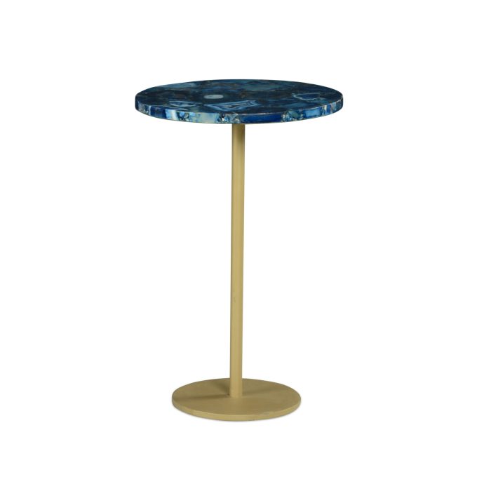 OCEANA AGATE TOP ROUND CHAIRSIDE END TABLE - Image 6
