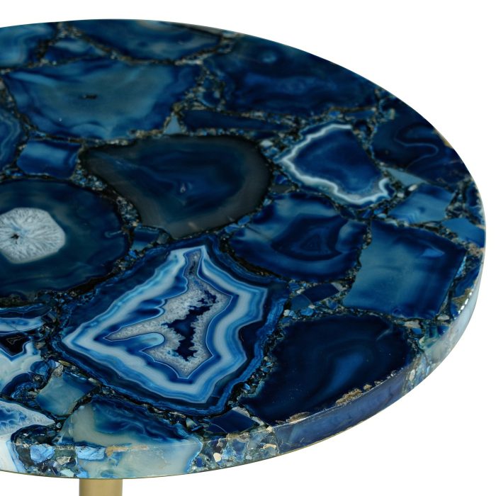 OCEANA AGATE TOP ROUND CHAIRSIDE END TABLE - Image 3