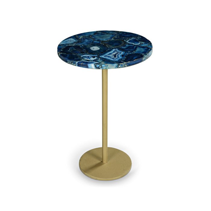 OCEANA AGATE TOP ROUND CHAIRSIDE END TABLE - Image 4