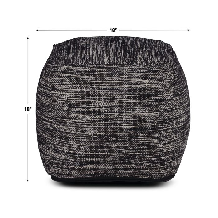 OMARI SQUARE HANDWOVEN WOOLEN POUF - Image 6