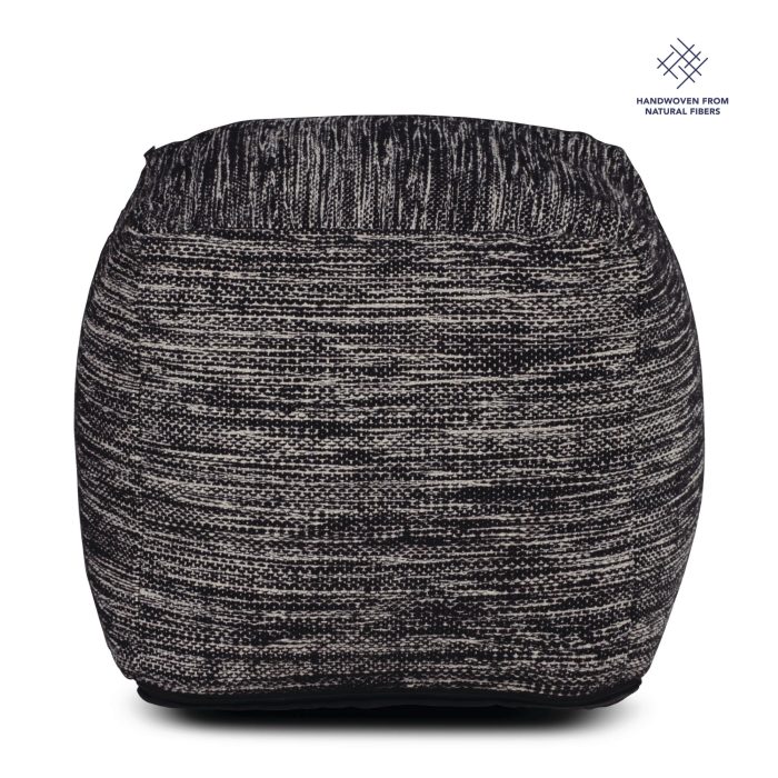 OMARI SQUARE HANDWOVEN WOOLEN POUF - Image 5