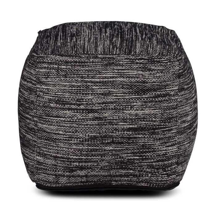 OMARI SQUARE HANDWOVEN WOOLEN POUF - Image 4