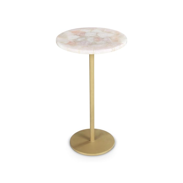 ROSIE ROSE QUARTZ TOP CHAIRSIDE END TABLE - Image 4