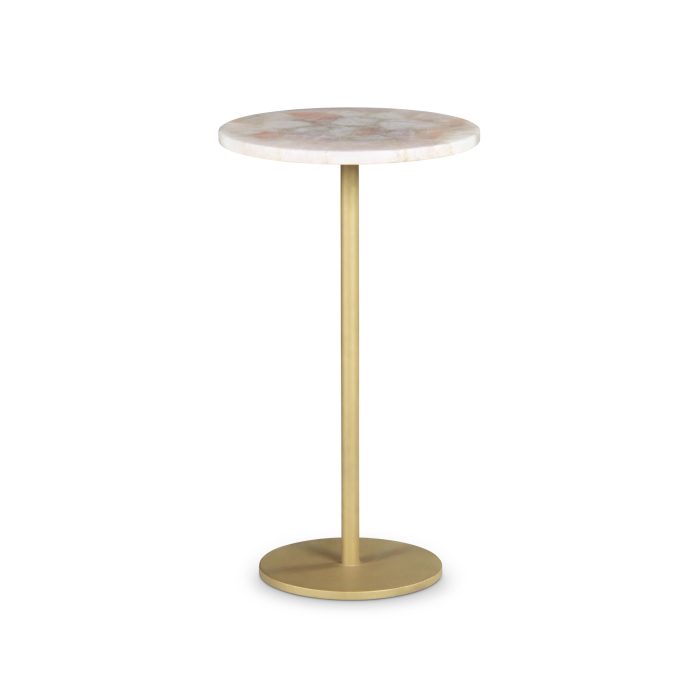 ROSIE ROSE QUARTZ TOP CHAIRSIDE END TABLE - Image 3