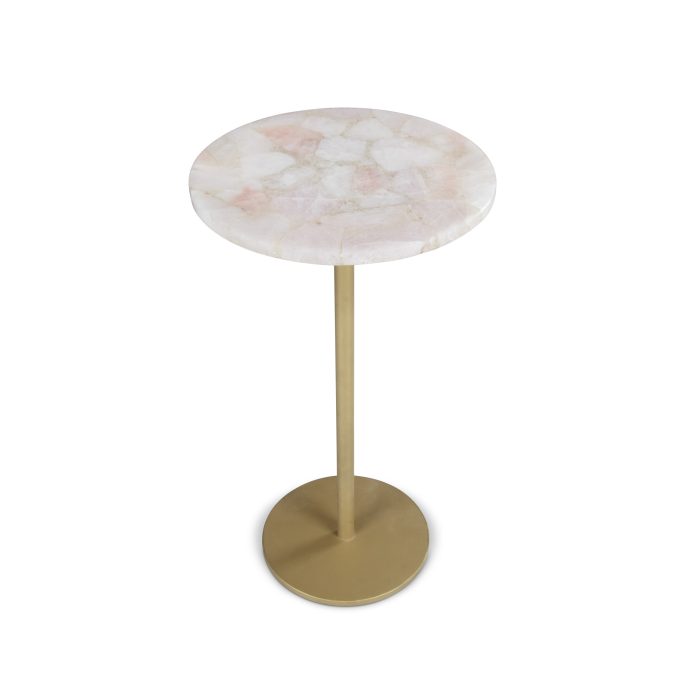 ROSIE ROSE QUARTZ TOP CHAIRSIDE END TABLE - Image 2