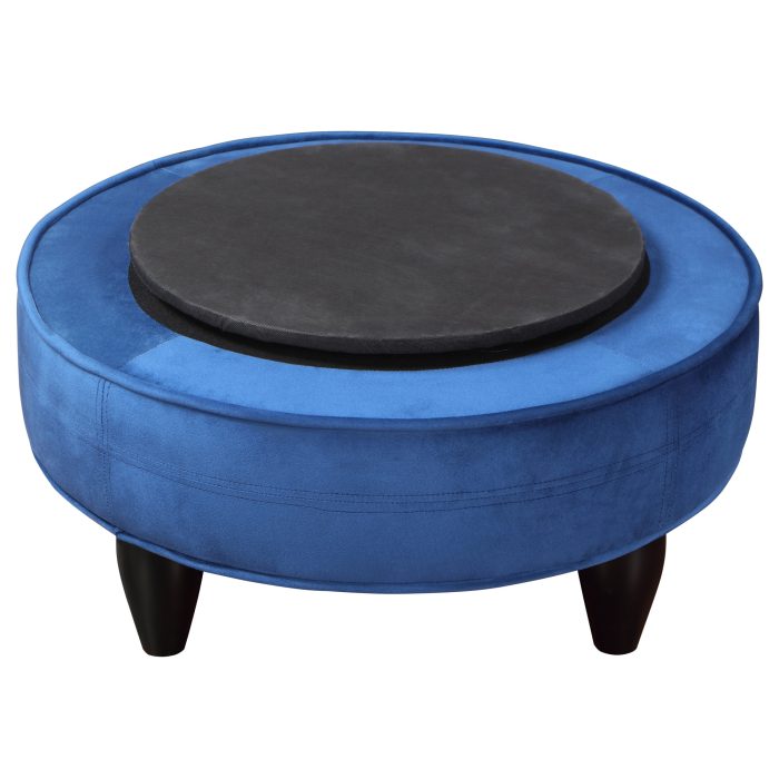 SOPHIA CHAIR BLUE VELVET SWIVEL ACCENT CHAIR - Image 7