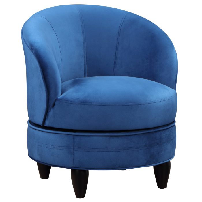 SOPHIA CHAIR BLUE VELVET SWIVEL ACCENT CHAIR - Image 5