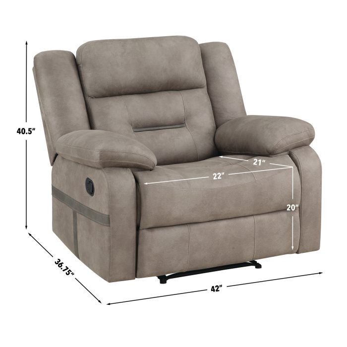 ABILENE MANUAL RECLINER, TAN - Image 7