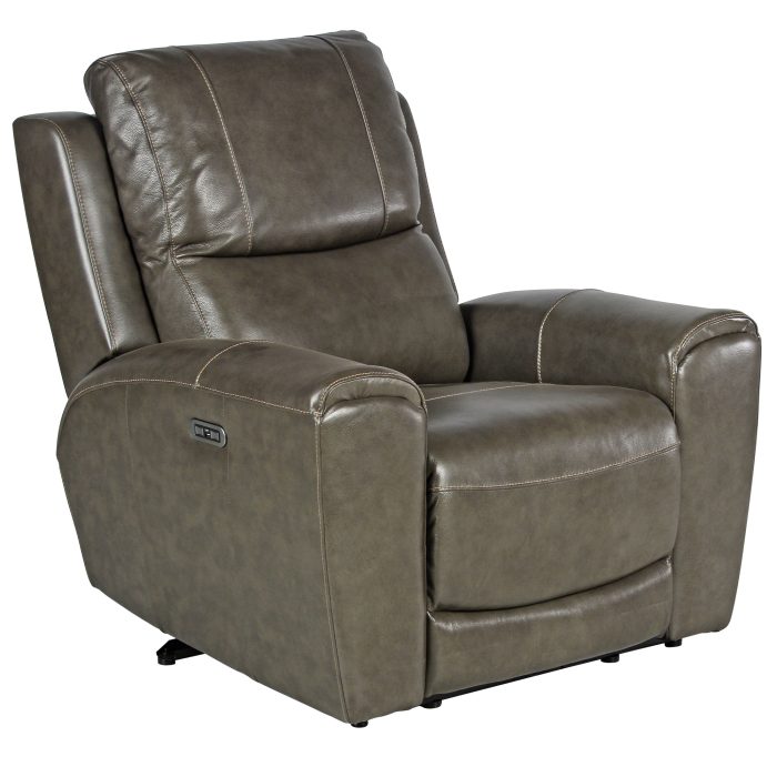 LAUREL LEATHER DUAL-POWER RECLINER, GREY
