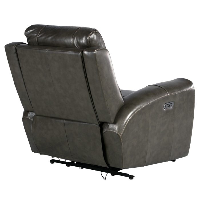 LAUREL LEATHER DUAL-POWER RECLINER, GREY - Image 11