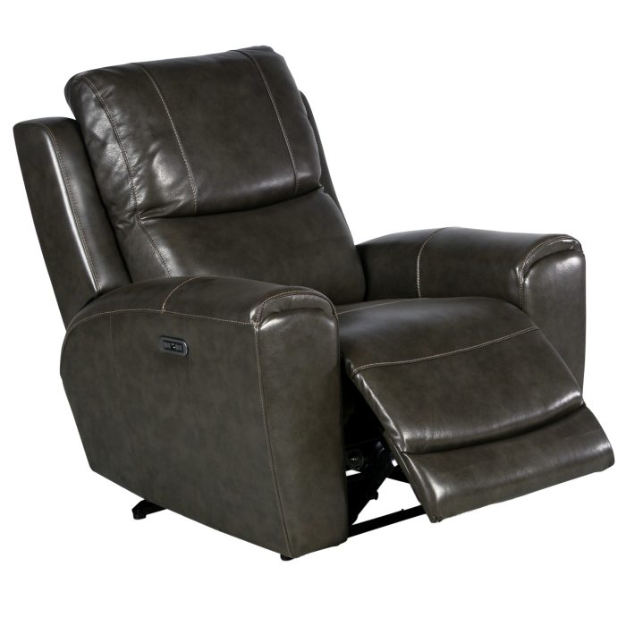 LAUREL LEATHER DUAL-POWER RECLINER, GREY - Image 6