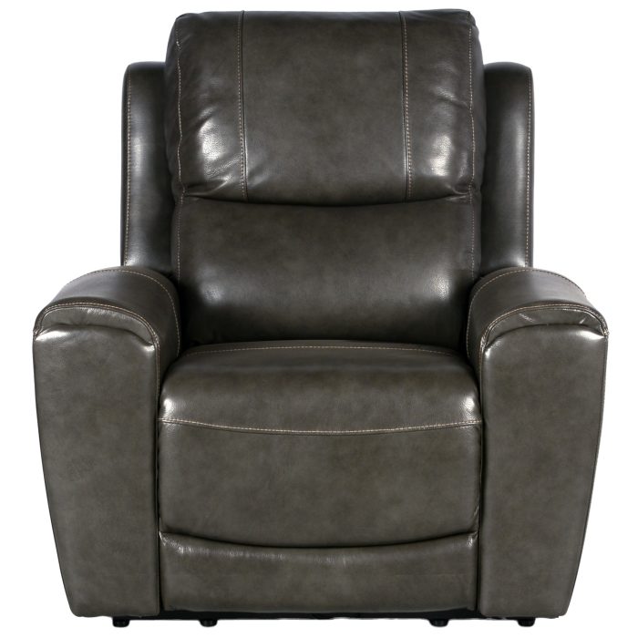 LAUREL LEATHER DUAL-POWER RECLINER, GREY - Image 2