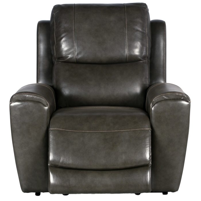 LAUREL LEATHER DUAL-POWER RECLINER, GREY - Image 3