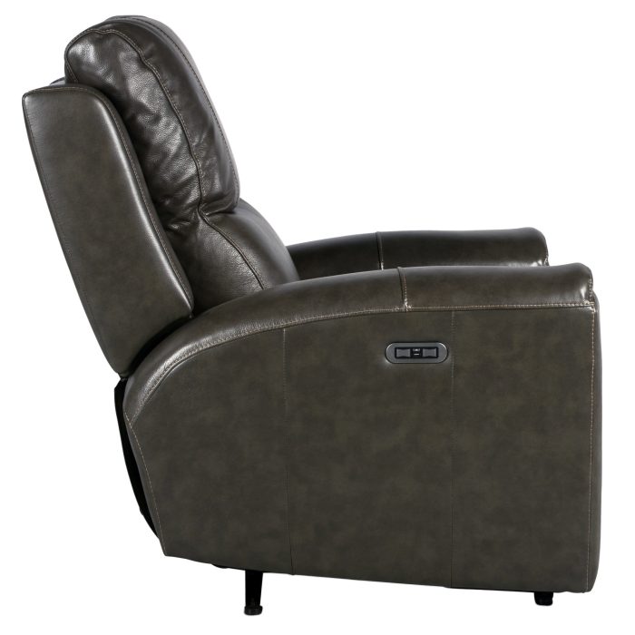 LAUREL LEATHER DUAL-POWER RECLINER, GREY - Image 8