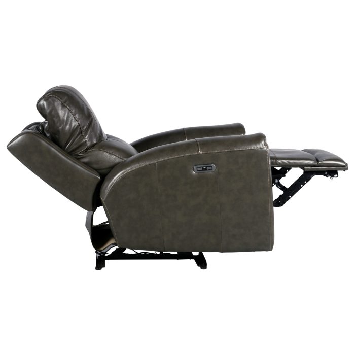 LAUREL LEATHER DUAL-POWER RECLINER, GREY - Image 10