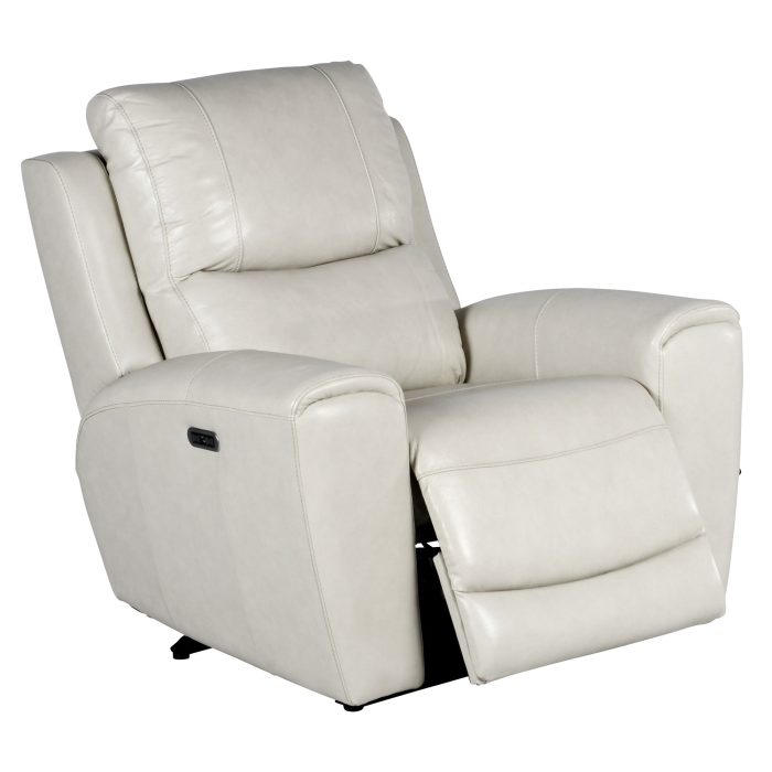 LAUREL LEATHER DUAL-POWER RECLINER, IVORY