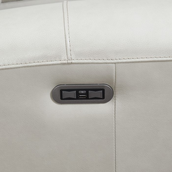 LAUREL LEATHER DUAL-POWER RECLINER, IVORY - Image 4