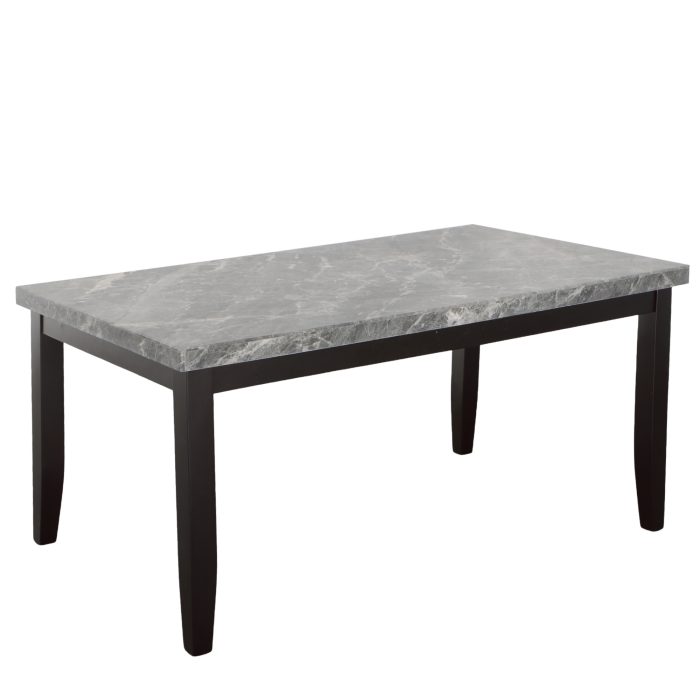 NAPOLI 6-PIECE 64-INCH GRAY MARBLE DINING SET - Image 5