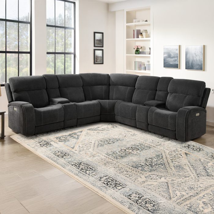 SEATTLE 3-PIECE DUAL-POWER RECLINING SECTIONAL W/DUAL WIRELESS-CHARGING CONSOLES