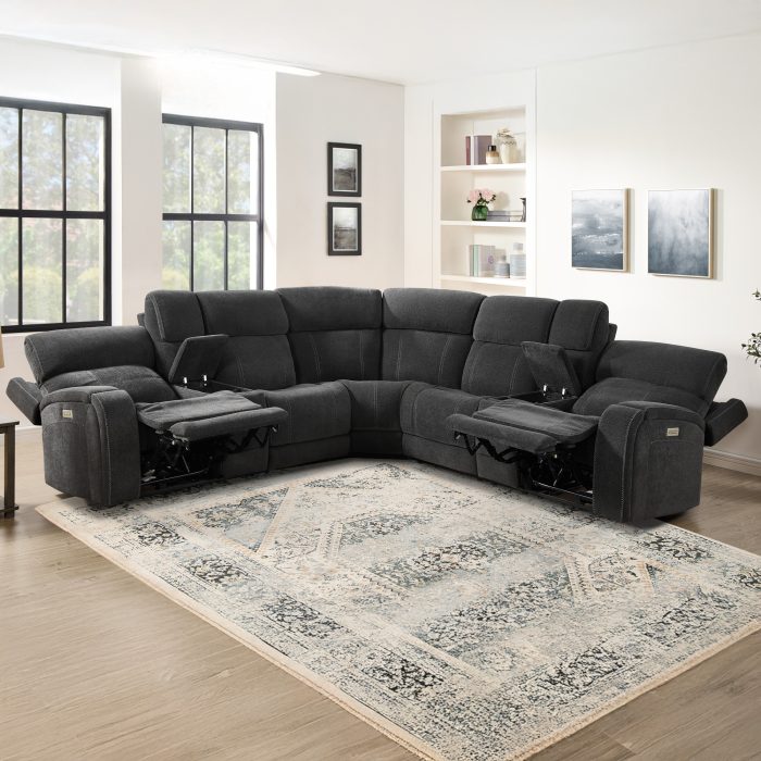 SEATTLE 3-PIECE DUAL-POWER RECLINING SECTIONAL W/DUAL WIRELESS-CHARGING CONSOLES - Image 8